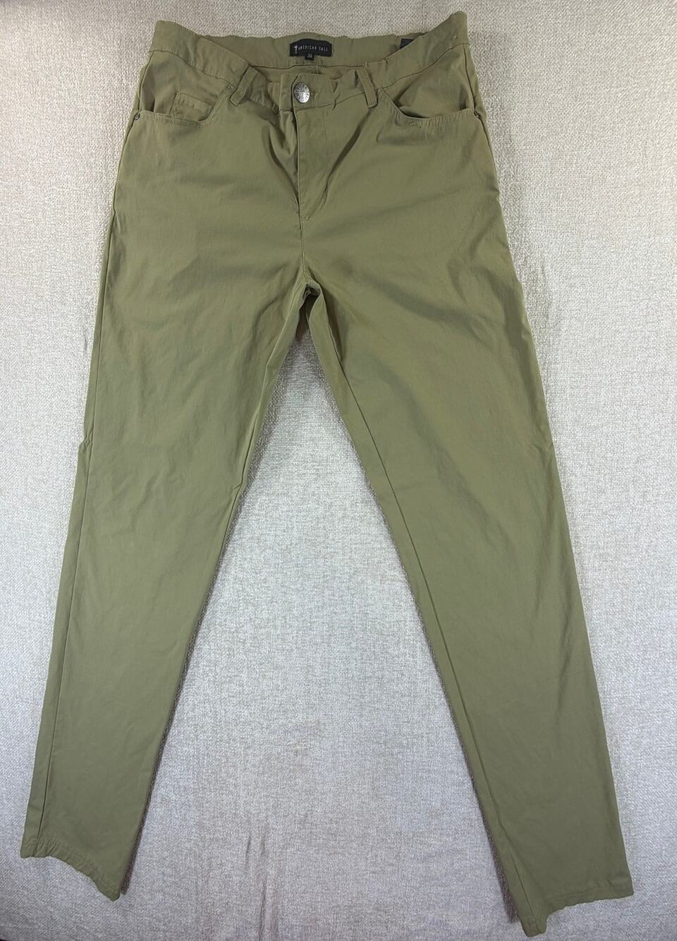 American Tall Men's Khaki 34x38 Tapered Leg 5 Pocket Stretch Lightweight Pants